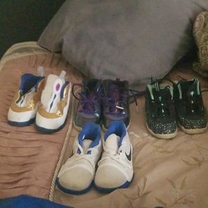 3 pairs of toddler foamposite and 1 pair of kyrie